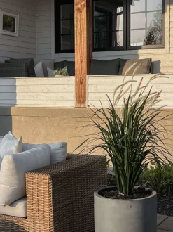 Potted outdoor artificial fountain grass, 41″