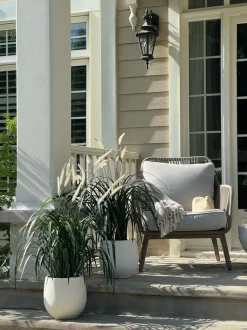 Potted outdoor artificial fountain grass, 41″