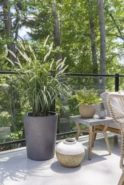 Potted outdoor artificial fountain grass, 41″