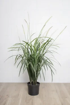 Potted outdoor artificial fountain grass, 41″