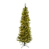 Pre-lit thin alps artificial Christmas tree, 7,5-12′