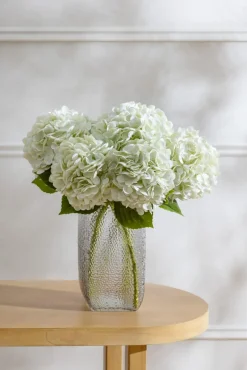 Real-touch artificial cream hydrangea flower, 18,5