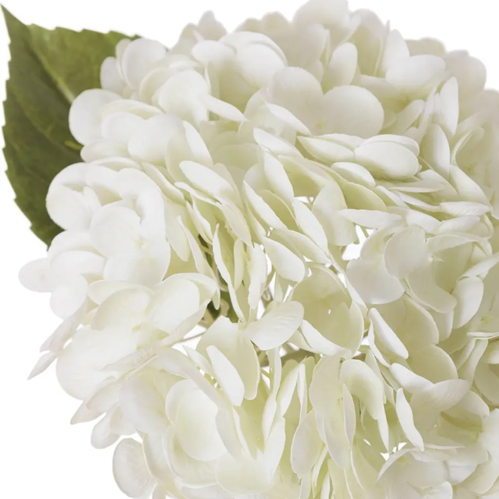 Real-touch artificial cream hydrangea flower, 18,5"