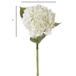 Real-touch artificial cream hydrangea flower, 18,5