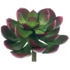 Real-touch artificial green and burgundy echeveria, 5"