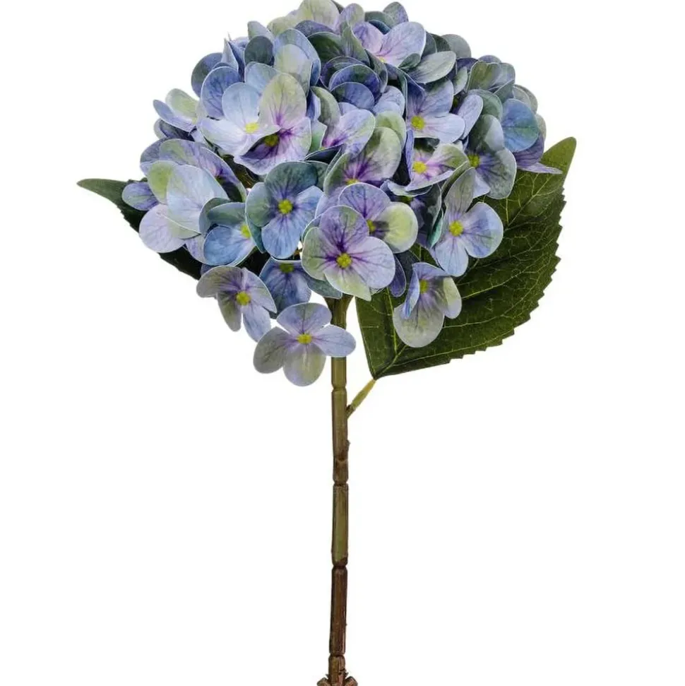 Real-touch artificial indigo hydrangea, 19"