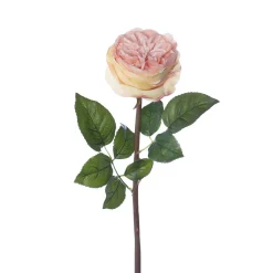 Real-touch artificial light coral rose, 22″