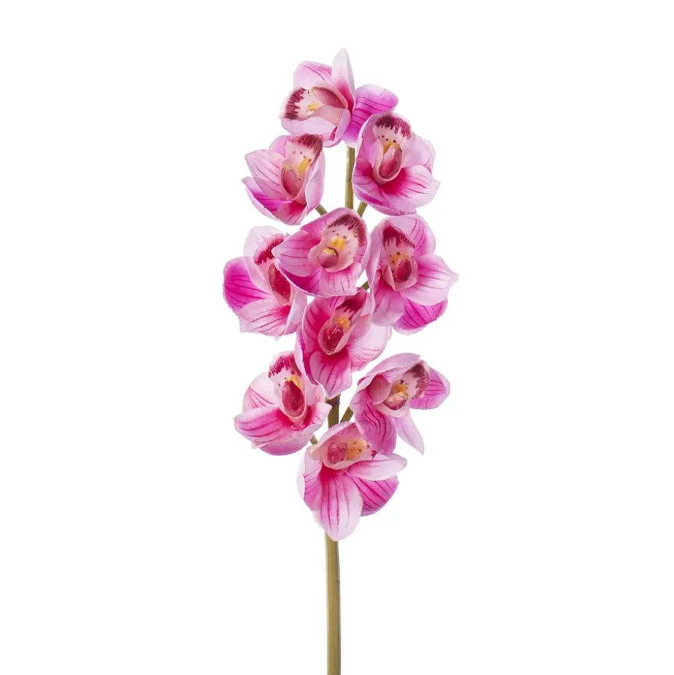 Real-touch artificial pink cymbidium orchid, 23″