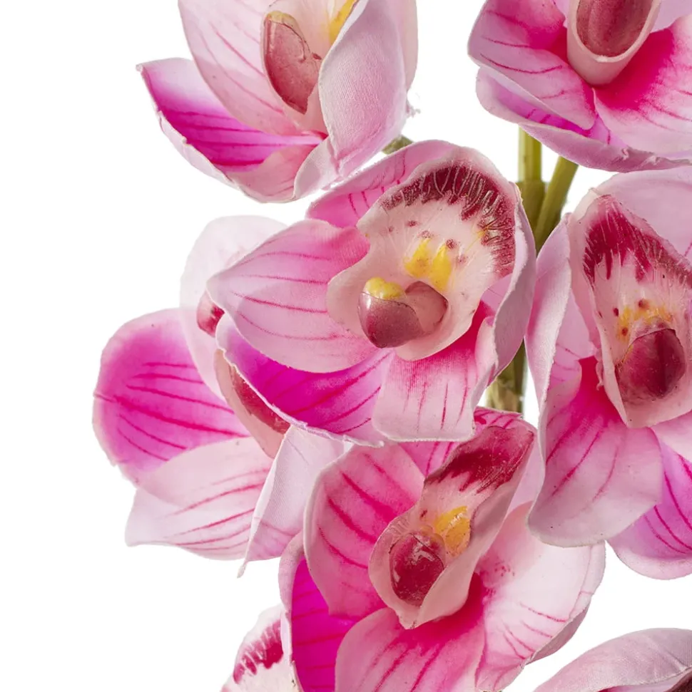 Real-touch artificial pink cymbidium orchid, 23″