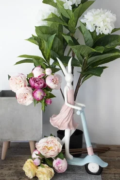 Real-touch artificial pink peony buds, 25″