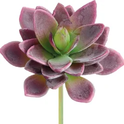 Real-touch artificial purple aeonium stem, 5"