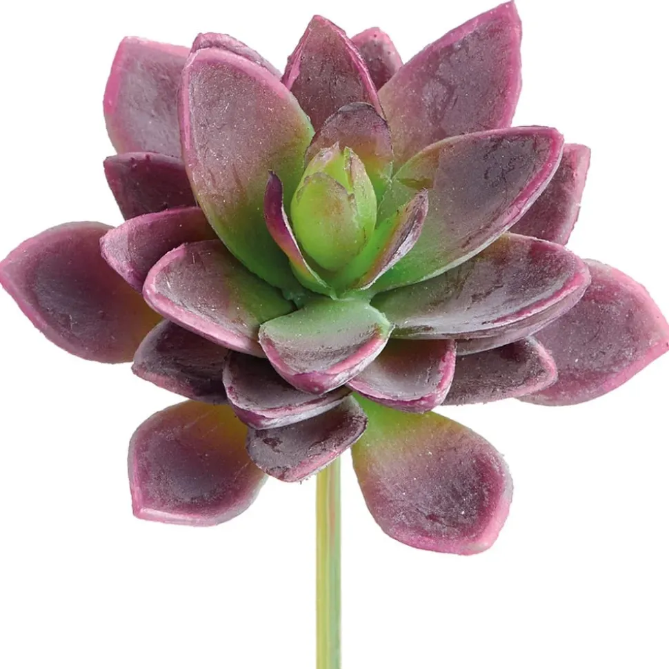 Real-touch artificial purple aeonium stem, 5"