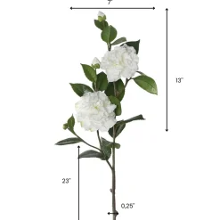 Real-touch artificial white camellia flower, 36″