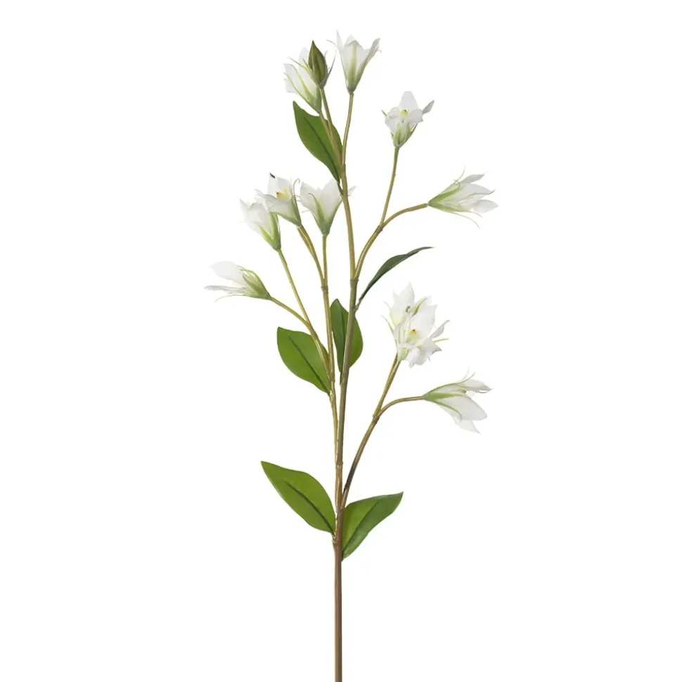 Real-touch artificial white bellflower, 25″