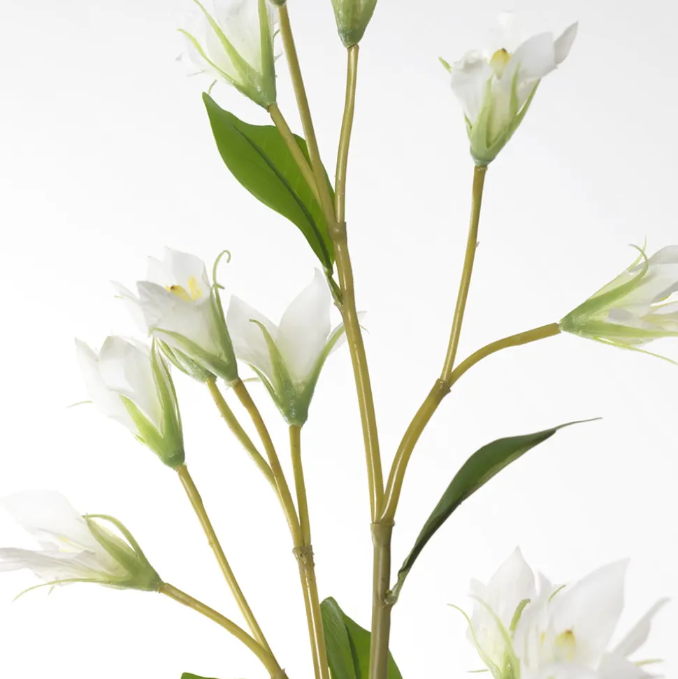 Real-touch artificial white bellflower, 25″