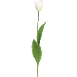 Real-touch white dutch tulip artificial flower, 28″