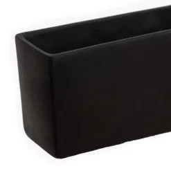 Rectangular black fibercement pot, 3 x 19"