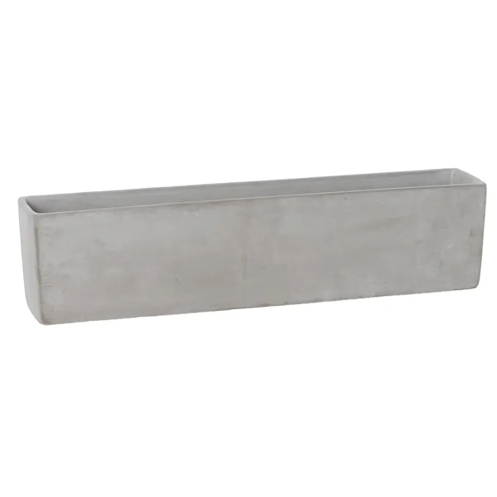 Rectangular grey fibercement pot, 3 x 19"