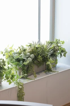 Rectangular grey fibercement pot, 3 x 19"