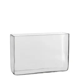 Rectangular horizontal glass vase, 8 x 12"