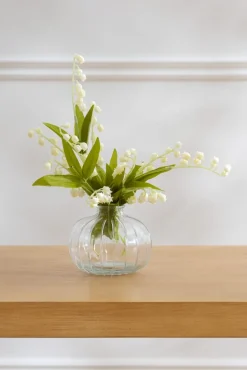 Recycled glass round bud vase, 3,5"