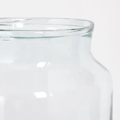 Recycled glass vase with narrow opening