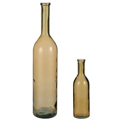 Recycled ochre glass bottle vase