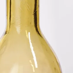 Recycled ochre glass bottle vase