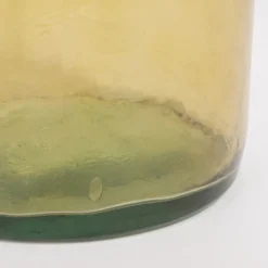 Recycled ochre glass bottle vase