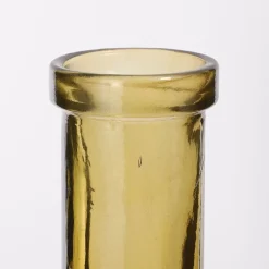 Recycled ochre glass bottle vase