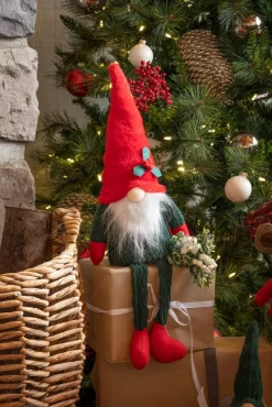 Red and green Christmas gnome plush, 23,5"