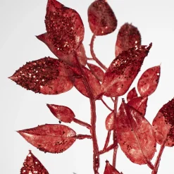 Red artificial laurel spray, 36″