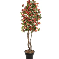 Red artificial outdoor hibiscus tree