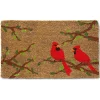 Red cardinals printed doormat, 18 x 30"