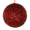 Red glitter Christmas ornament, 8″