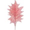 Red metallic holly leaf pick 22″