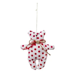 Red polkadots teddy bear ornament 5,5″