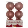 Red wrickled Christmas ornaments, 3″