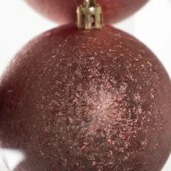 Red wrickled Christmas ornaments, 3″