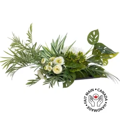 Renonculus and foliage table centerpiece
