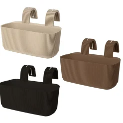 Ribbed plastic railing planter, 7,5 x 11,5"