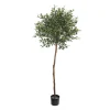 Round foliage artificial olive tree, 59″