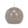 Round grey wax LED candle, 4 x 4"