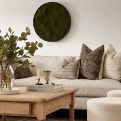 Round moss plant wall, 24 x 24″