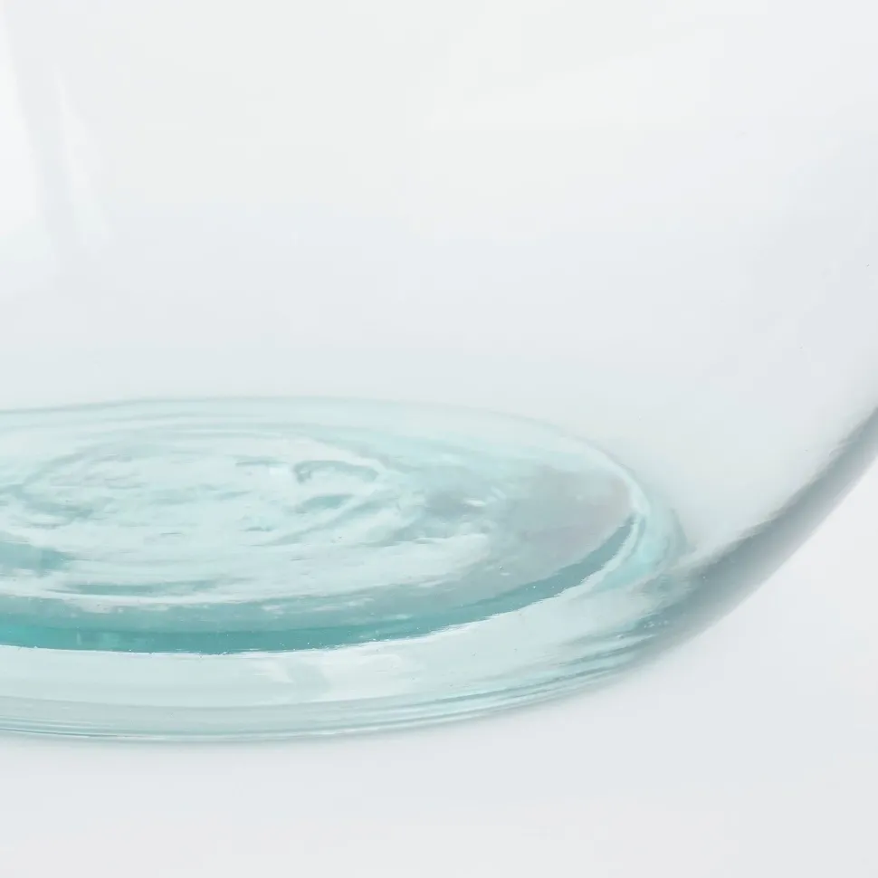 Round recycled glass bottle vase