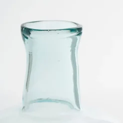 Round recycled glass bottle vase