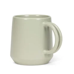 Sage green stoneware coffee mug, 12 oz
