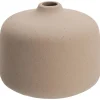 Sand beige matte circular vase, 3"