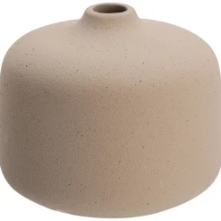 Sand beige matte circular vase, 3"