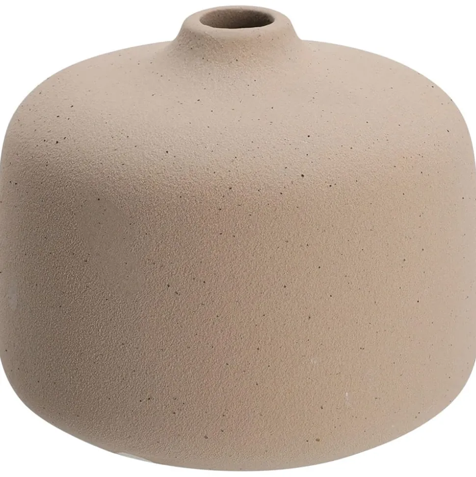 Sand beige matte circular vase, 3"